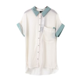 SKR022 Making Summer Women's Short Sleeve Shirts Curling Chiffon Shirts Shirt Shop SKR022 Making Summer Women's Short Sleeve Shirts Curling Chiffon Shirts Shirt Shop